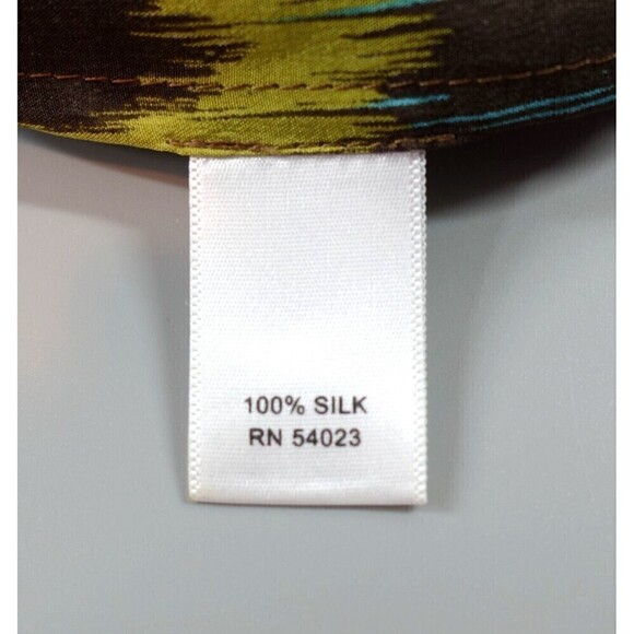 Banana Republic Silk Dress Womens Small Grace Ikat Print Brown Sleeveless Tunic - Picture 14 of 16